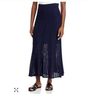 Vince midi crochet cotton skirt